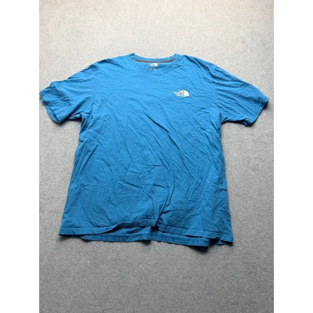 The North Face Mens Blue Box Logo Graphic T-Shirt Never Stop Exploring XL